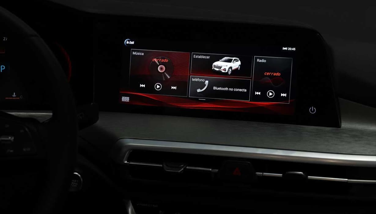 Pantalla digital tactil de infoentretenimiento a color de 10".